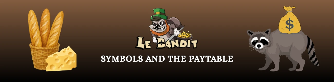 Le bandit Symbols and the Paytable